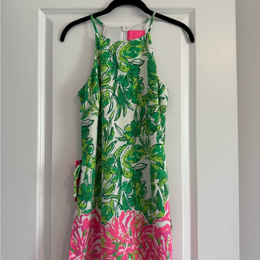 NWT Lilly Pulitzer Green and Pink Floral Romper sz 0